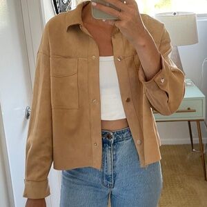Zara tan suede jacket size m